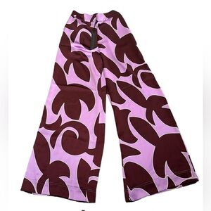 House of Harlow purple palazzo wide leg satin pants size XS new